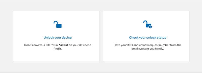Official AT&T website page to unlock an AT&T iPhone for China