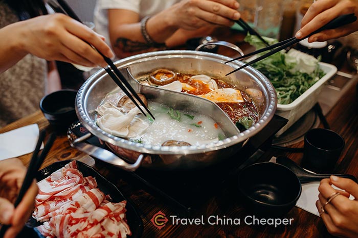 Chinese hot pot, a popular Chinese dish for groups of people to eat together