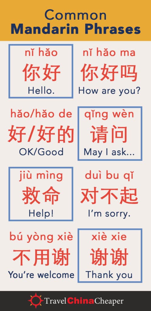 Pin these common Mandarin Phrases on Pinterest!
