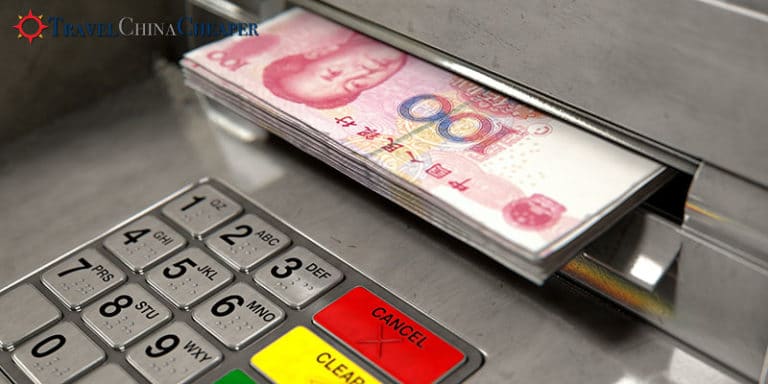 Use an ATM to exchange money in China