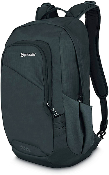 Pacsafe anti-theft backpack, one of my favorite gifts for travelers