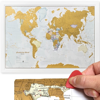 Scratch off map as a gift for travelers