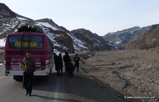 A pit stop on the side of the road in Xinjiang, China