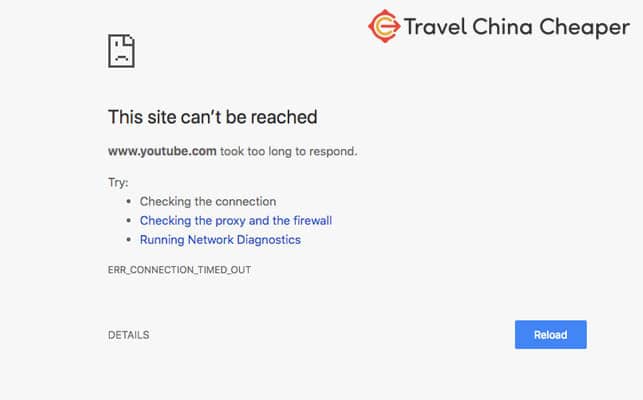 Blocked: Since YouTube is blocked in China, you have to use a VPN to access it